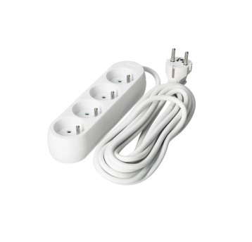 Przedłużacz LINEA 4gn/5m/Zu biały Kobi