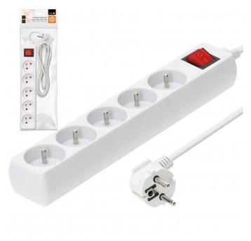 Przedłużacz LINEA 5gn/3m/Zu+W biały Kobi