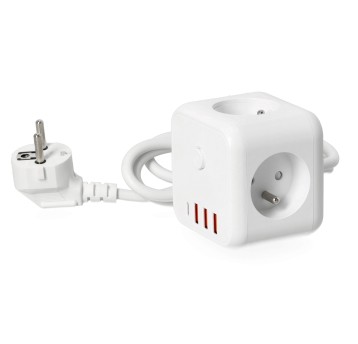 Przedłużacz LINEA PRO CUBE C 3gn+3USB/1USB-C/1,5m/Zu+W biały Kobi