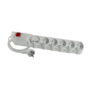 Przedłużacz przeciwprzepięciowy MPSF2U-503 5gn/3m/Zu+W/1mm z układem szary Elgotech
