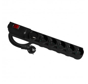 Przedłużacz przeciwprzepięciowy MPSFU-503-2 5gn/3m/Zu+W/1mm z warystorem czarny Elgotech