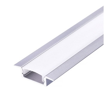 Recessed profile P02 anodized silver + milky cover 2m Kobi