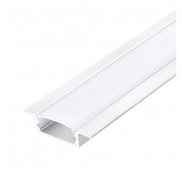 Recessed profile P02 white + milky cover 1m Kobi