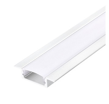 Recessed profile P02 white + milky cover 2m Kobi