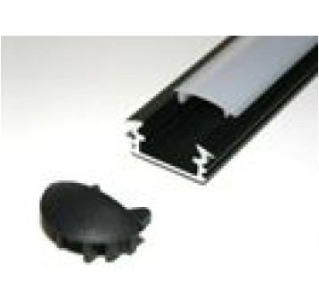 Recessed profile P1 anodized 2m black