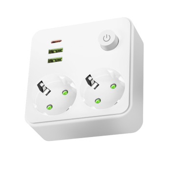 Rozgałęźnik LINEA PRO FL2 2gn+2USB/1USB-C biały Kobi