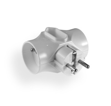 Rozgałęźnik R-201 2gn/Zu + 1gn/Bu biały Elgotech