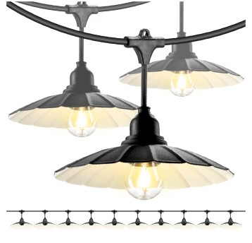 SET CRETE Garland 10m + cable 5m + 10x lampshade M1