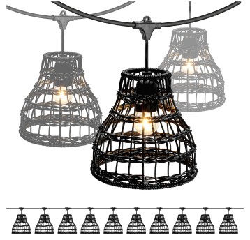 SET CRETE Garland 10m + cable 5m + 10x lampshade R2