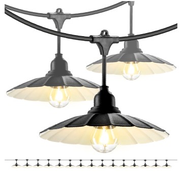 SET CRETE Garland 15m + cable 5m + 15x lampshade M1