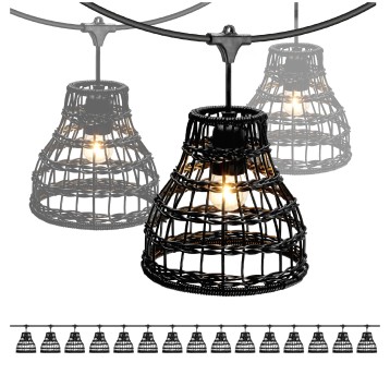 SET CRETE Garland 15m + cable 5m + 15x lampshade R2