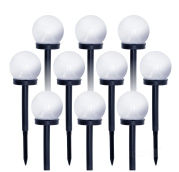 Słupek ogrodowy solar LED SPHERE 6500K IP44 10-pak LED2B