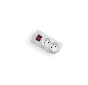 Socket 2s/with grounding+switch white Elgotech