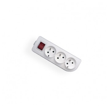 Socket 3s/with grounding+switch white Elgotech