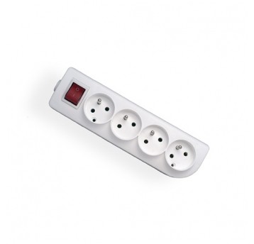 Socket 4s/with grounding + switch white Elgotech