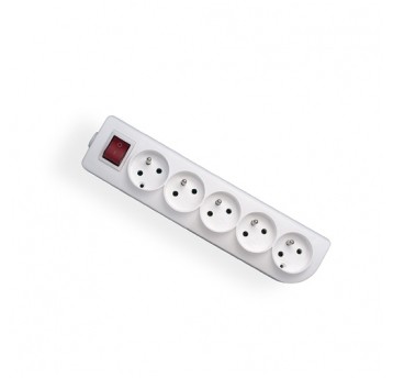 Socket 5s/with grounding+switch white Elgotech