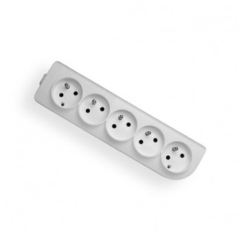 Socket 5s/with grounding white Elgotech