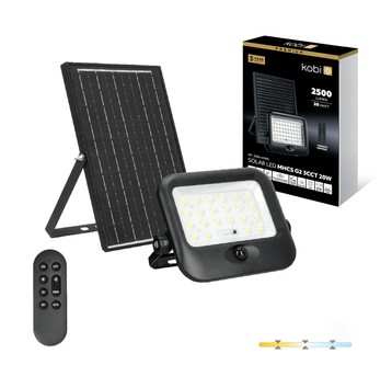 Solar floodlight LED MHCS G2 20W 3CCT IP65 Kobi Premium
