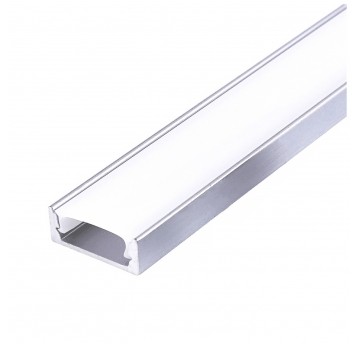 Surface profile P01 anodized silver + milky cover 1m Kobi