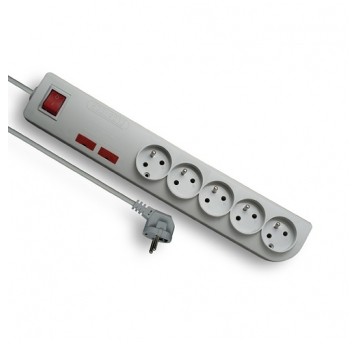 Surge extension cord PSF2 5s/3m/with grounding+switch/1mm grey Elgotech