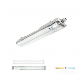Waterproof set HERMETIC G2 2x60 + 2x LED T8 9W 4000K IP65 Kobi