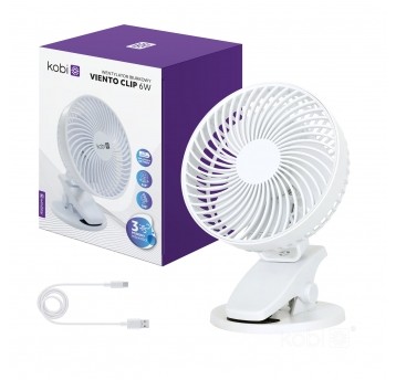 Wentylator biurkowy VIENTO CLIP biały Kobi Windstar