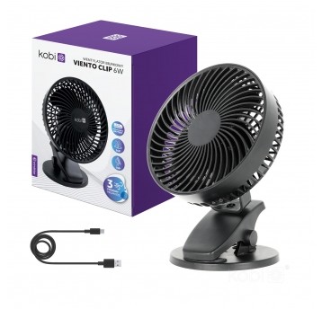 Wentylator biurkowy VIENTO CLIP czarny Kobi Windstar