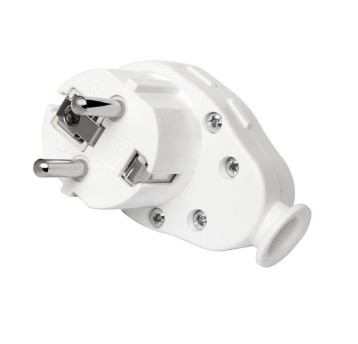 Wtyczka obrotowa z uziemieniem WT-07 360°/45° 16A/250V biała