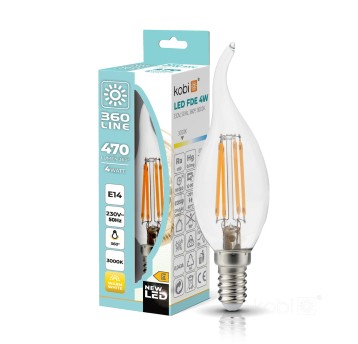 Żarówka filamentowa LED FDE 4W E14 3000K Kobi