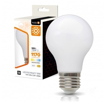 Żarówka filamentowa LED FGS 10W E27 4000K mleczna Kobi