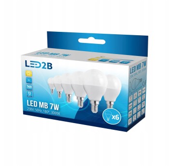 Żarówka LED MB 7W E14 3000K 6-pak LED2B