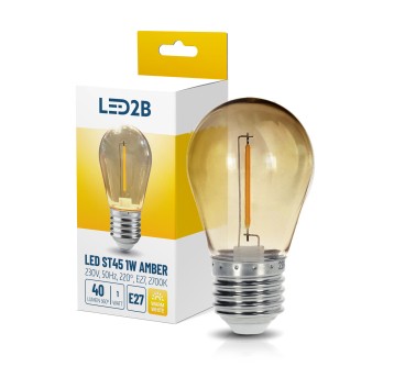 Żarówka LED ST45 1W E27 2700K dymiona LED2B