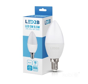 Żarówka LED SW 8,5W E14 6500K LED2B