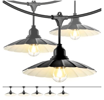 ZESTAW CRETE Girlanda ogrodowa 5m + kabel 10m + 5x klosz M1